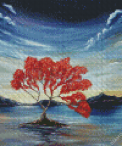 Red Wanaka Tree 5D Diamond Painting