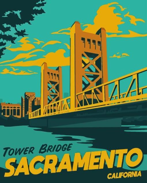 Sacramento Poster Illustration 5D Diamond Painting