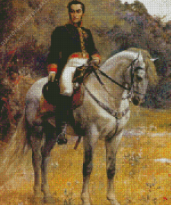 Simon Bolivar Riding Horse 5D Diamond Painting