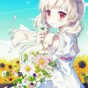 Beautiful Floral Anime Girl 5D Diamond Painting