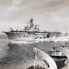 Black And White HMS Ark Royal Aircraft 5D Diamond Painting