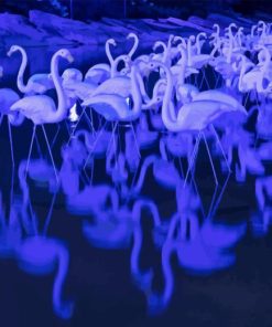 Blue Flamingo Birds 5D Diamond Painting