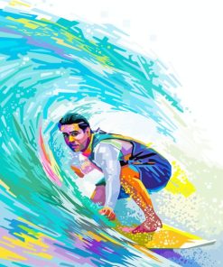 Colorful Surfing Man Pop Art 5D Diamond Painting