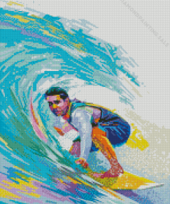 Colorful Surfing Man Pop Art 5D Diamond Painting