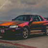 Colorful Nissan Skyline GTR R34 5D Diamond Painting