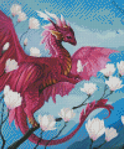 Flying Pink Dragon 5D Diamond Painting