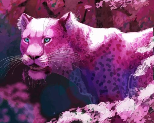 Jaguar Pink Animal 5D Diamond Painting