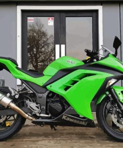 Kawasaki Ninja Green Motorcycle 5D Diamond Painting