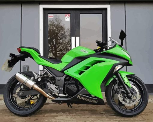 Kawasaki Ninja Green Motorcycle 5D Diamond Painting