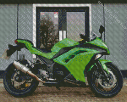 Kawasaki Ninja Green Motorcycle 5D Diamond Painting