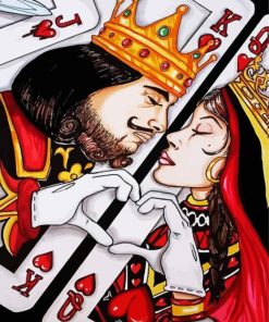 King And Queen of Hearts card 5D Diamond Painting