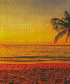 Oahu Honolulu Beach At Sunset 5D Diamond Painting