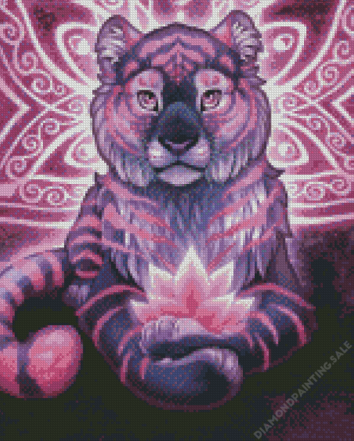 Pink Tiger Mandala 5D Diamond Painting