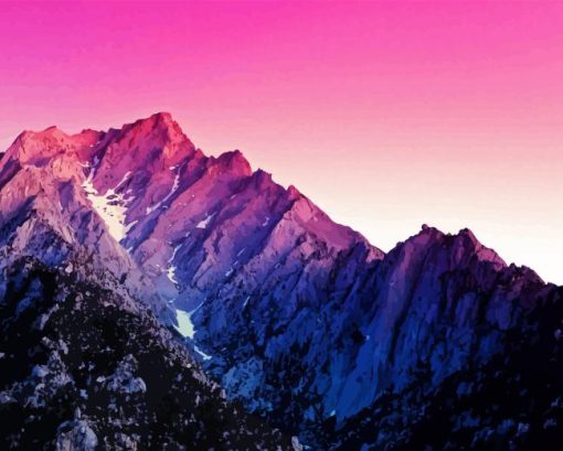 Purple Mountain Landscape 5D Diamond Painting