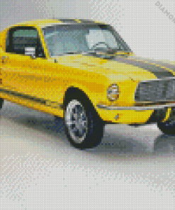 1967 Yellow Mustang Car 5D Diamond Painting