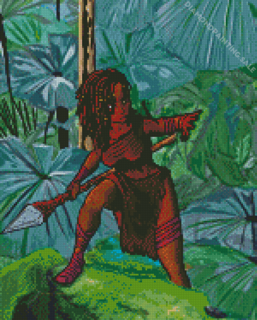 African Jungle Woman 5D Diamond Painting