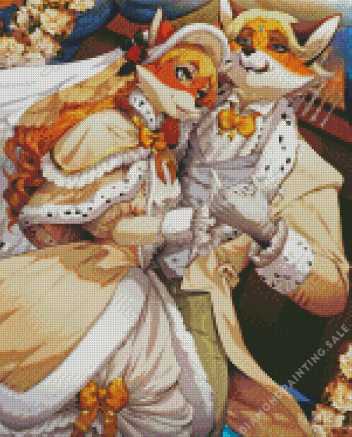 Anime Fox Couple 5D Diamond Painting