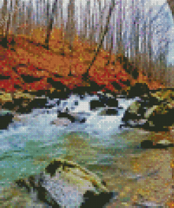 Autumn Forest River 5D Diamond Painting