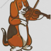 Brown Dog With Violin 5D Diamond Painting