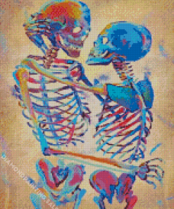 Colorful Skeleton Couple Art 5D Diamond Painting