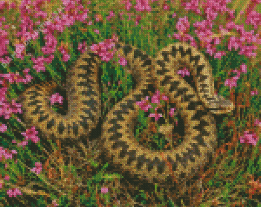 Common Adder In Flowers Field 5D Diamond Painting