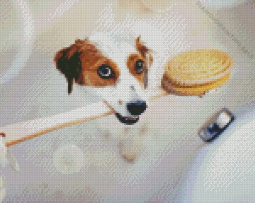 Dog in Bath 5D Diamond Painting