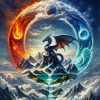 Fire And Water Dragon 5D Diamond Painting