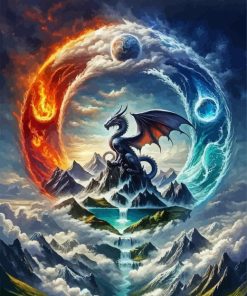 Fire And Water Dragon 5D Diamond Painting