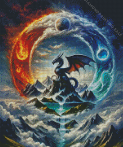 Fire And Water Dragon 5D Diamond Painting