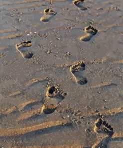 Footprints In Sand 5D Diamond Painting