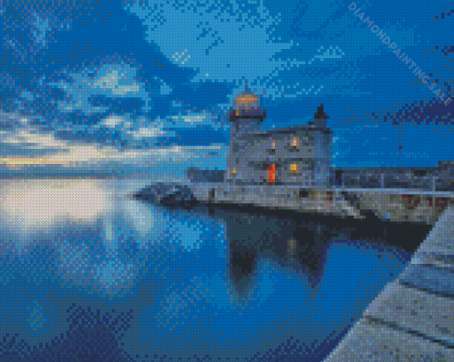Howth Lighthouse Night Time 5D Diamond Painting