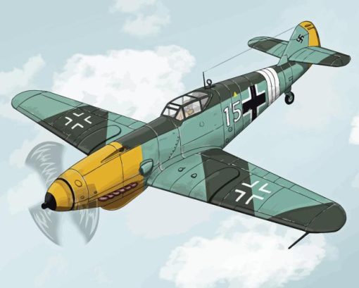 Illustration Messerschmitt Bf 109 5D Diamond Painting