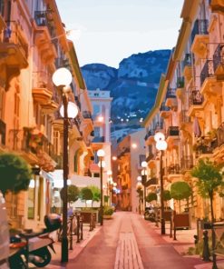 Monaco Street Sunset Time 5D Diamond Painting