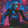 Neon Chimpanzee 5D Diamond Painting