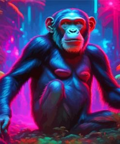 Neon Chimpanzee 5D Diamond Painting