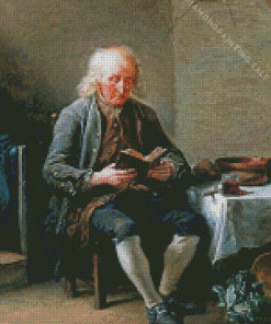 Old Man Reading Book 5D Diamond Painting