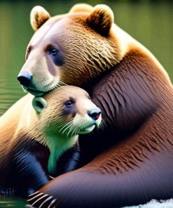 Otter And Bear Hug 5D Diamond Painting