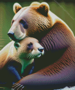 Otter And Bear Hug 5D Diamond Painting