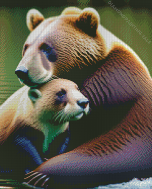 Otter And Bear Hug 5D Diamond Painting