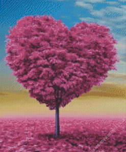 Purple Tree Heart 5D Diamond Painting