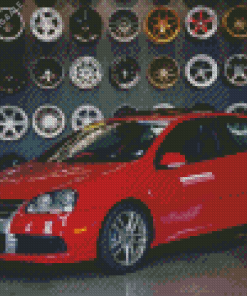 Red Golf R32 Car 5D Diamond Painting