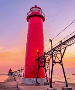 Red Lighthouse 5D Diamond Painting