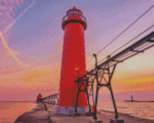 Red Lighthouse 5D Diamond Painting