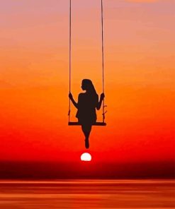 Swing Sunset Silhouette 5D Diamond Painting