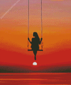 Swing Sunset Silhouette 5D Diamond Painting