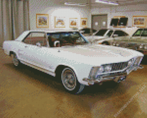 White 63 Riviera Muscle Car 5D Diamond Painting