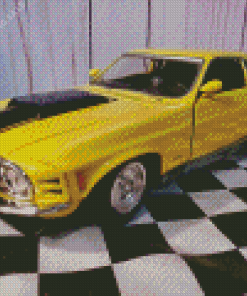 Yellow Vintage 1970 Ford Mustang 5D Diamond Painting