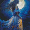 Young Girl And Moon 5D Diamond Painting