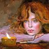 Aesthetic Lady And Candle 5D Diamond Painting