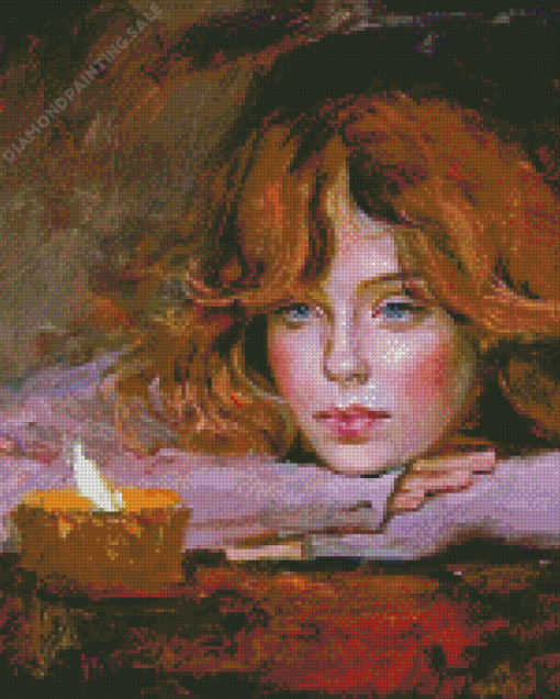 Aesthetic Lady And Candle 5D Diamond Painting